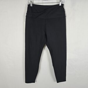 Ododos Yoga Pants Women's XL Black Cross Waist Gym Workout Stretch Leggings NWT